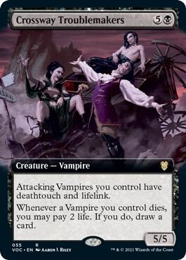 Crossway Troublemakers (Extended Art) 55 card from Commander: Innistrad: Crimson Vow