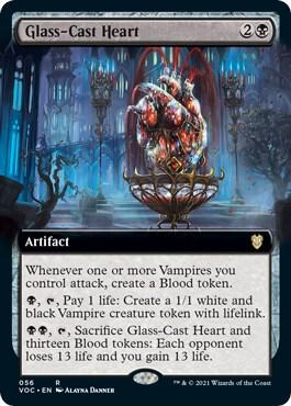 Glass-Cast Heart (Extended Art) 56 card from Commander: Innistrad: Crimson Vow
