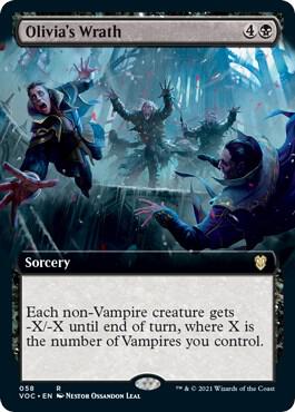 Olivia's Wrath (Extended Art) 58 card from Commander: Innistrad: Crimson Vow