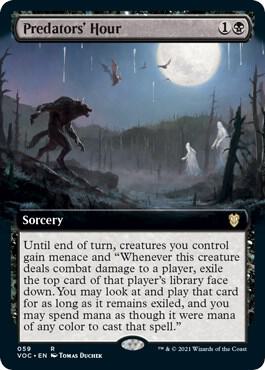 Predators' Hour (Extended Art) 59 card from Commander: Innistrad: Crimson Vow
