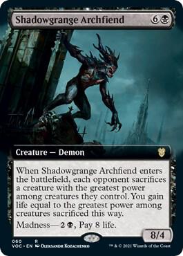 Shadowgrange Archfiend (Extended Art) 60 card from Commander: Innistrad: Crimson Vow