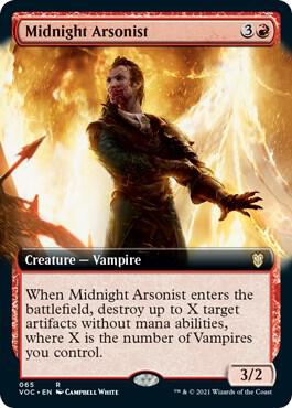 Midnight Arsonist (Extended Art) 65 card from Commander: Innistrad: Crimson Vow