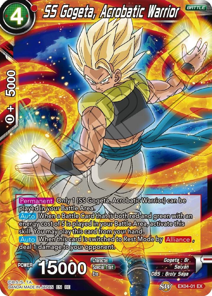 SS Gogeta, Acrobatic Warrior EX04-01 card from Mythic Booster