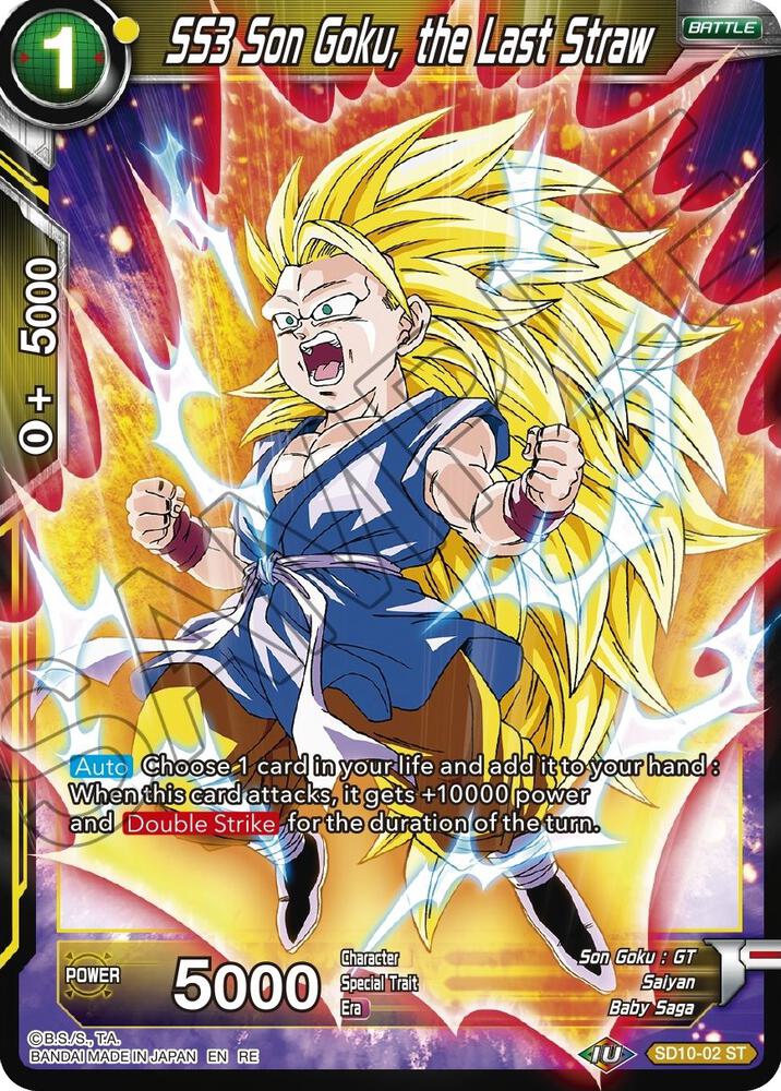 SS3 Son Goku, the Last Straw SD10-02 card from Mythic Booster