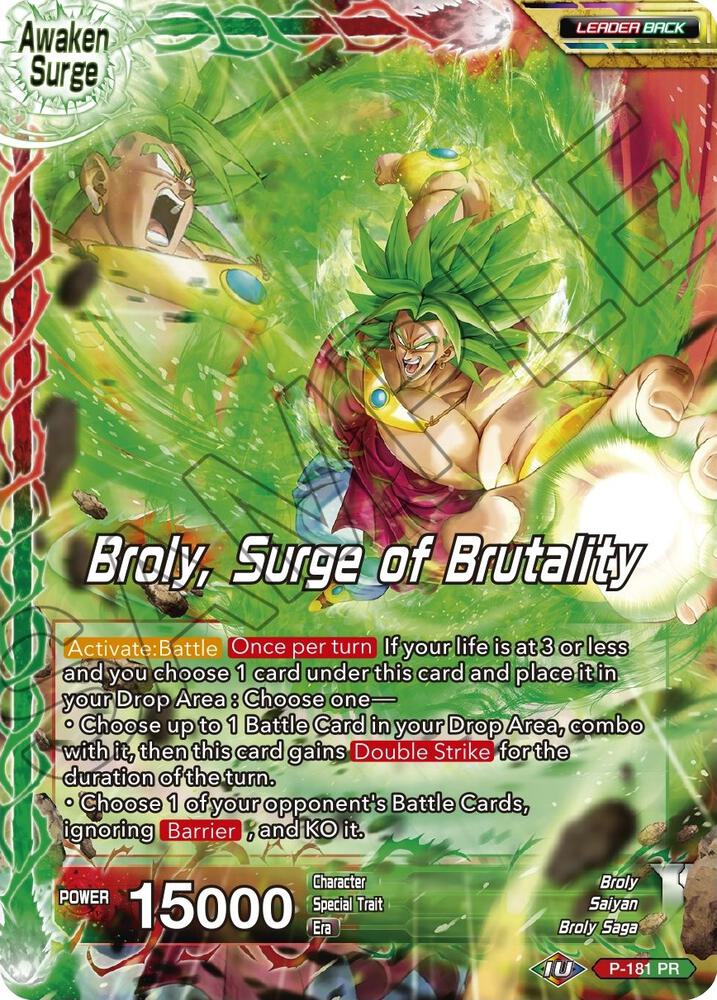 Broly // Broly, Surge of Brutality P-181 card from Mythic Booster