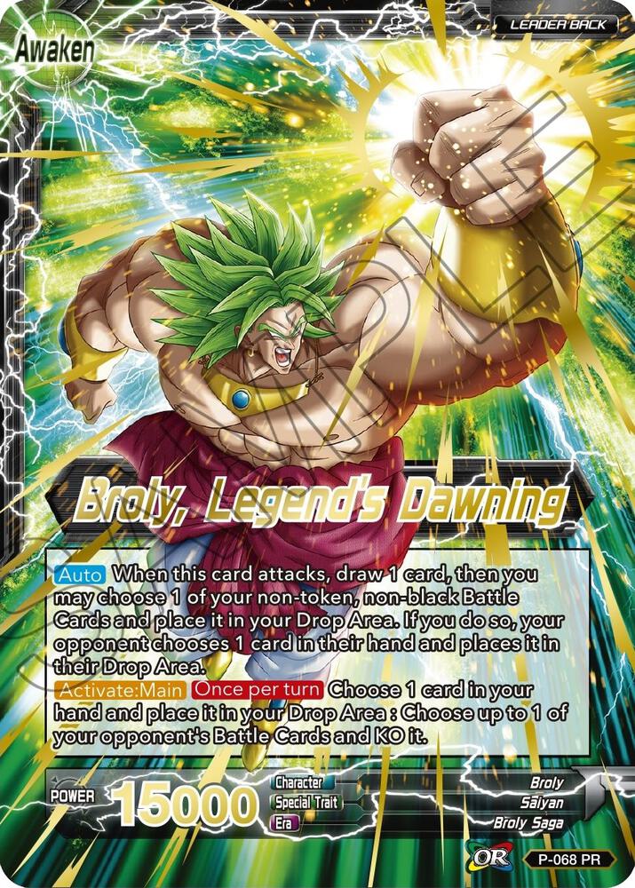 Broly // Broly, Legend's Dawning (Gold Stamped) P-068 card from Mythic Booster