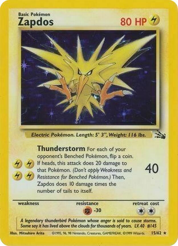 Zapdos - 15/62 (Cosmos Holo) 015/062 card from Miscellaneous Cards & Products