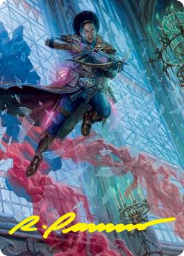 Kaya, Geist Hunter Art Card (Gold-Stamped Signature) 3 card from Art Series: Innistrad: Crimson Vow