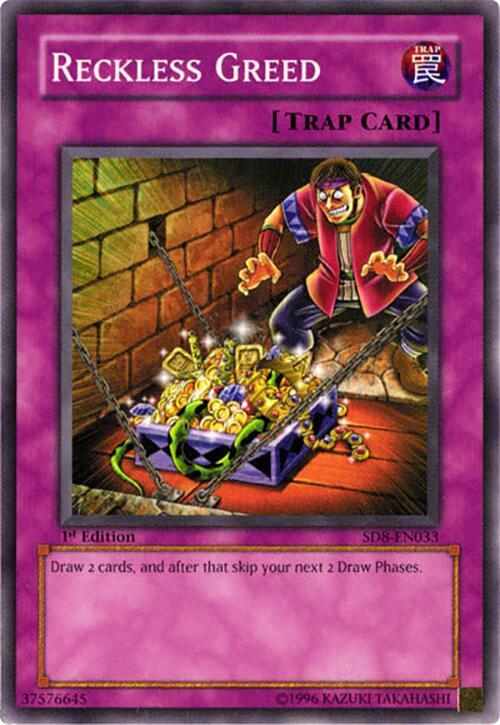Reckless Greed SD8-EN033 card from Structure Deck: Lord of the Storm