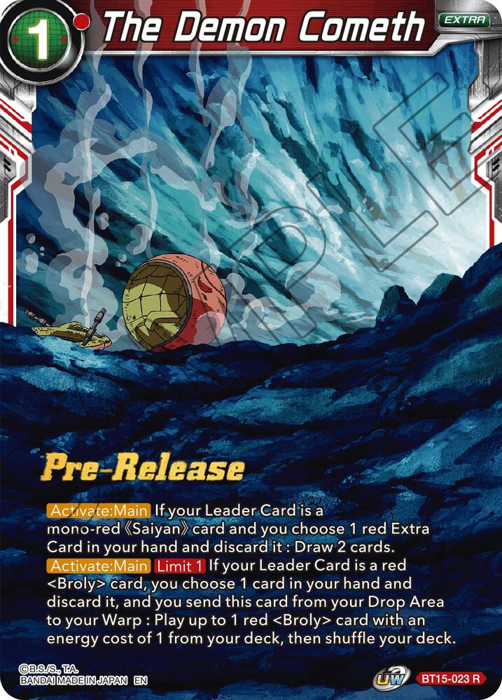 The Demon Cometh BT15-023 card from Saiyan Showdown Pre-Release Cards