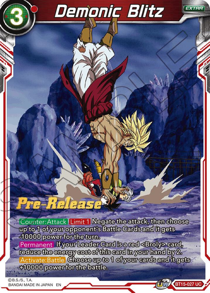 Demonic Blitz BT15-027 card from Saiyan Showdown Pre-Release Cards