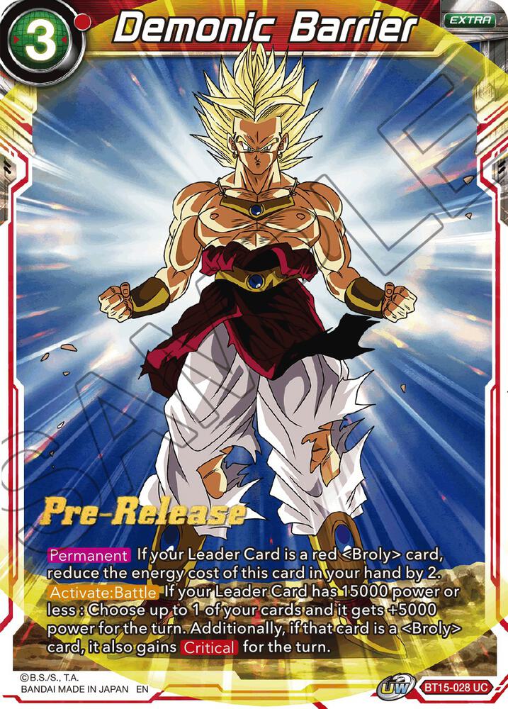 Demonic Barrier BT15-028 card from Saiyan Showdown Pre-Release Cards