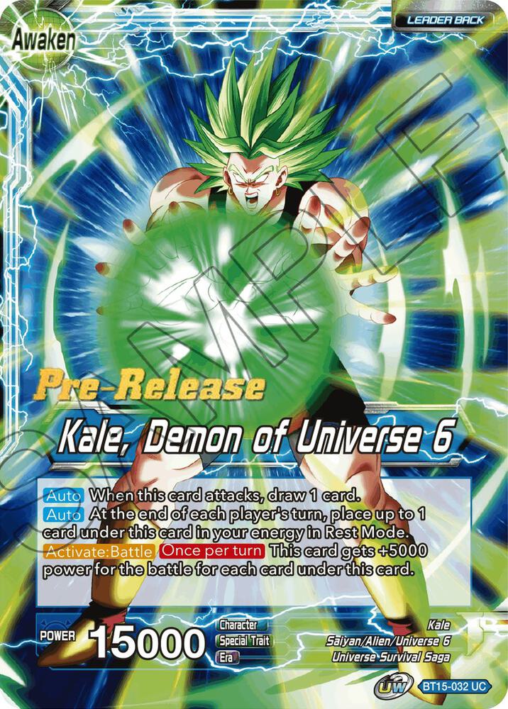 Kale // Kale, Demon of Universe 6 BT15-032 card from Saiyan Showdown Pre-Release Cards