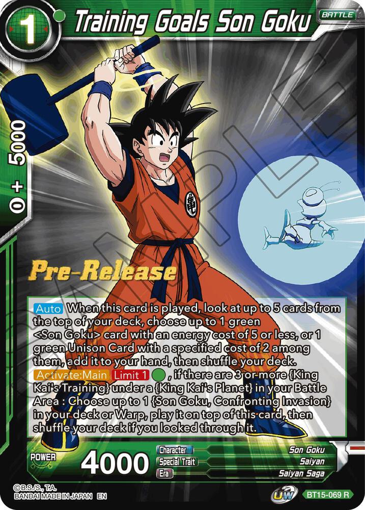 Training Goals Son Goku BT15-069 card from Saiyan Showdown Pre-Release Cards