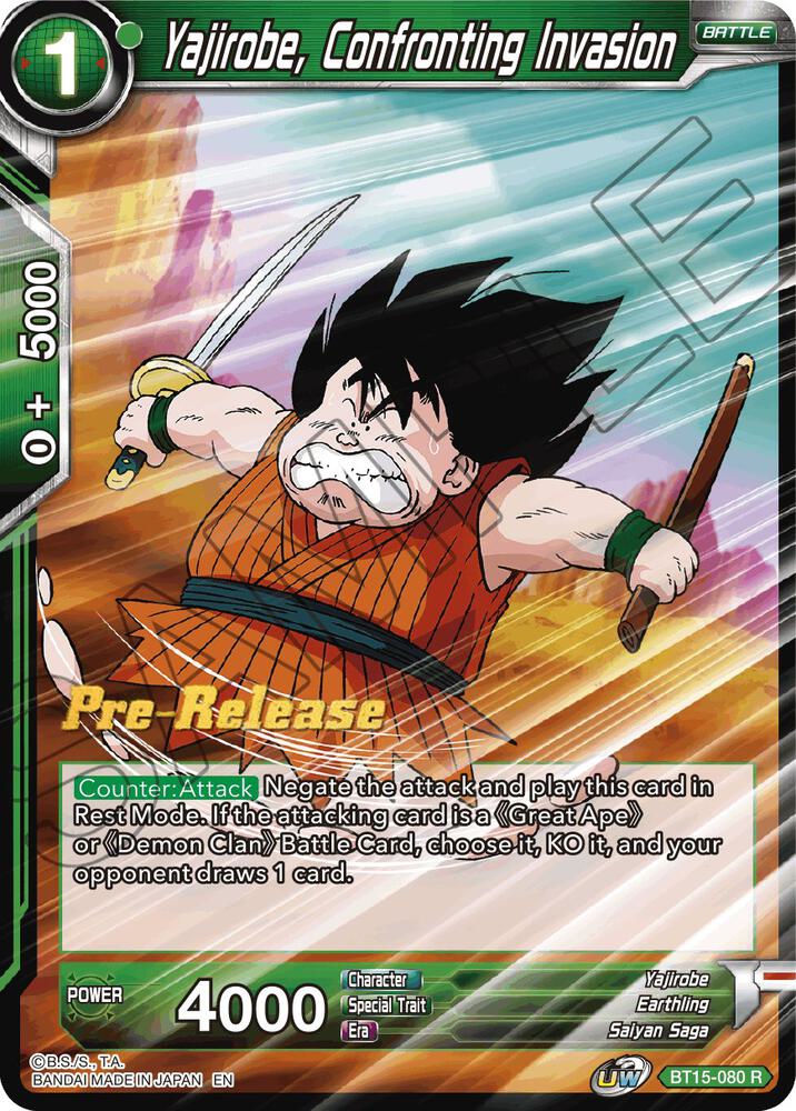 Yajirobe, Confronting Invasion BT15-080 card from Saiyan Showdown Pre-Release Cards