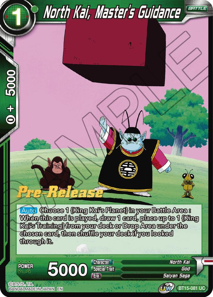 North Kai, Master's Guidance BT15-081 card from Saiyan Showdown Pre-Release Cards