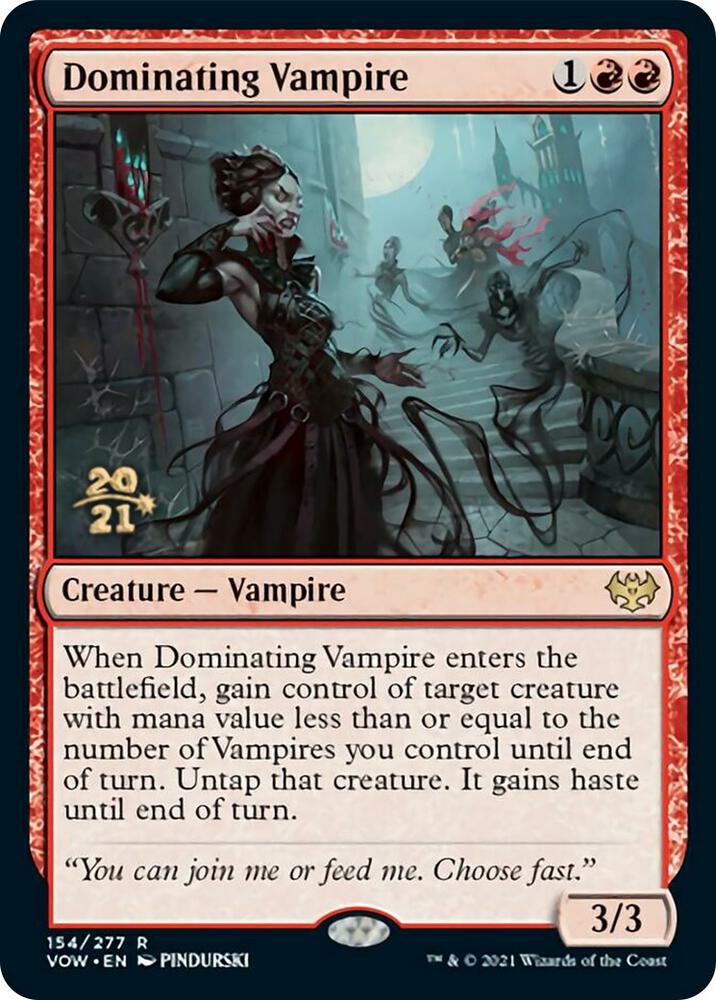 Dominating Vampire 154 card from Prerelease Cards