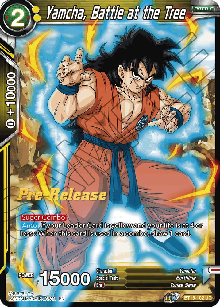 Yamcha, Battle at the Tree BT15-102 card from Saiyan Showdown Pre-Release Cards