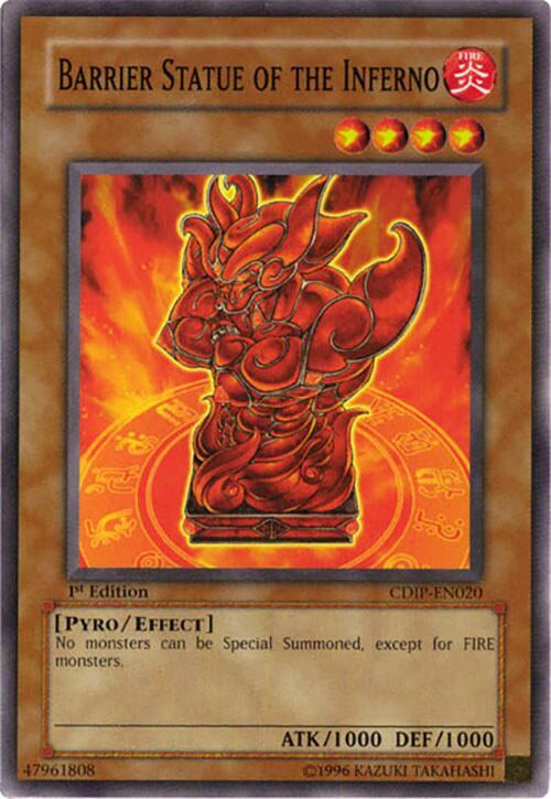 Barrier Statue of the Inferno CDIP-EN020 card from Cyberdark Impact