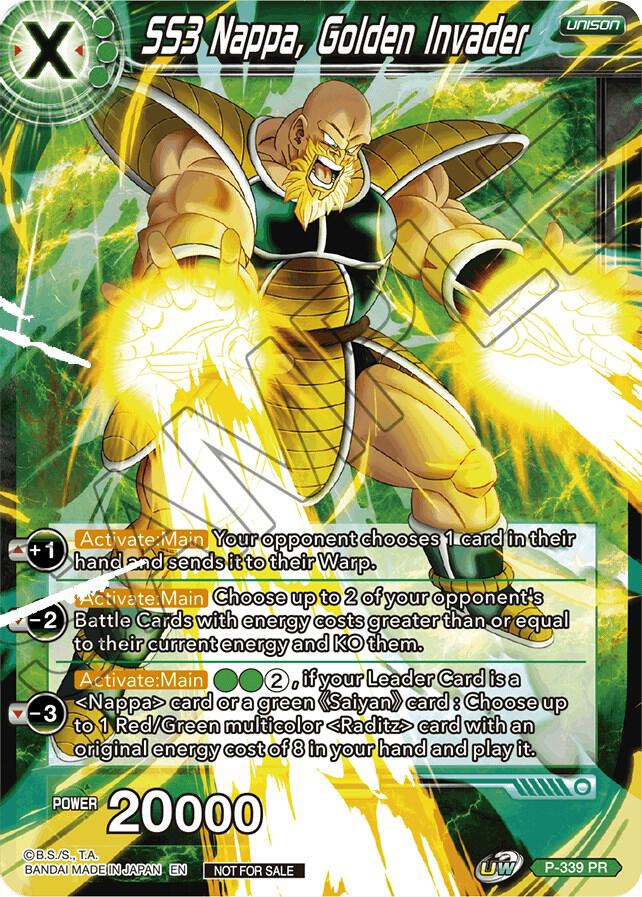 SS3 Nappa, Golden Invader P-339 card from Promotion Cards