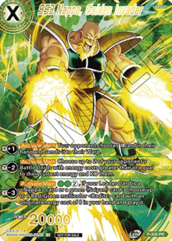 SS3 Nappa, Golden Invader (Gold Stamped) P-339 card from Promotion Cards