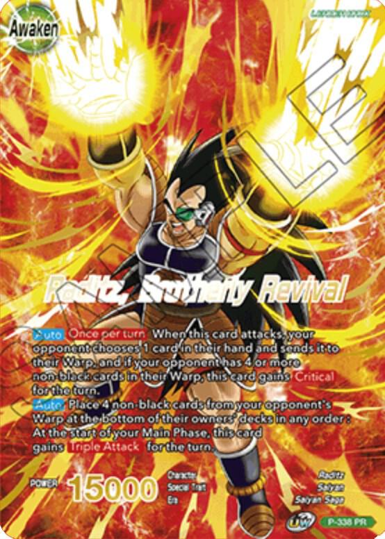 Raditz // Raditz, Brotherly Revival (Gold Stamped) P-338 card from Promotion Cards