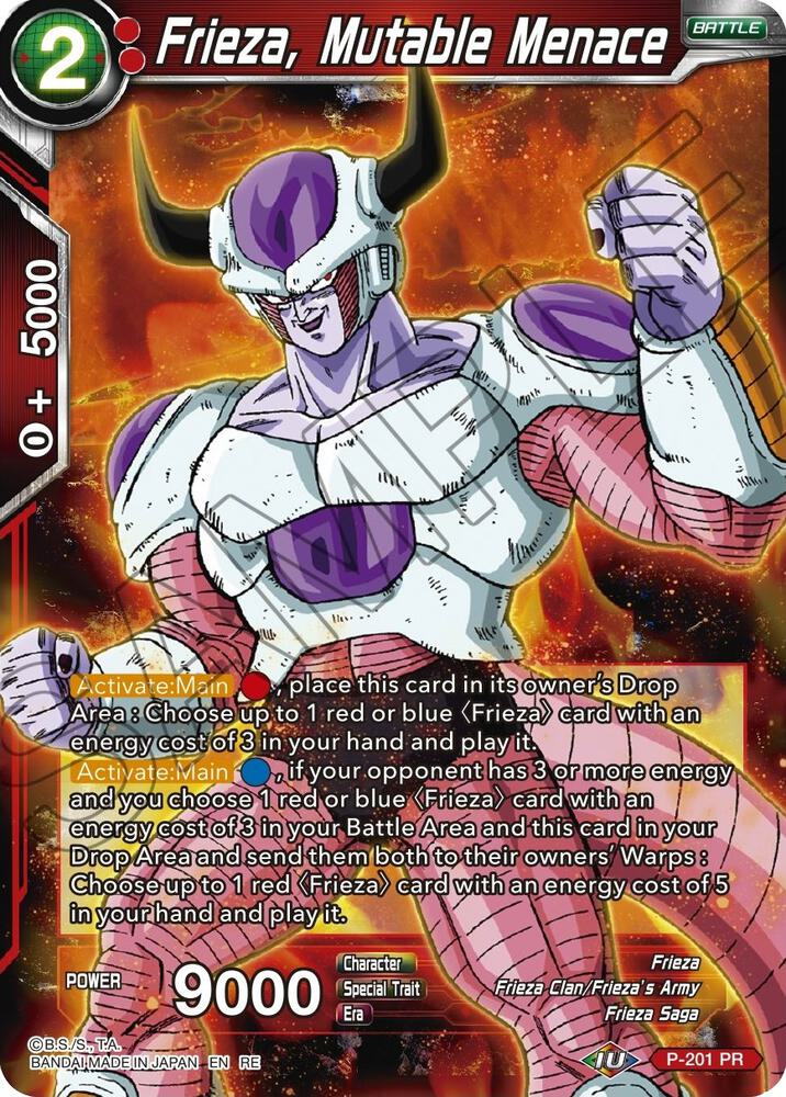 Frieza, Mutable Menace P-201 card from Mythic Booster