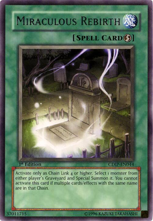 Miraculous Rebirth CDIP-EN044 card from Cyberdark Impact