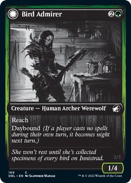 Bird Admirer 169 card from Innistrad: Double Feature