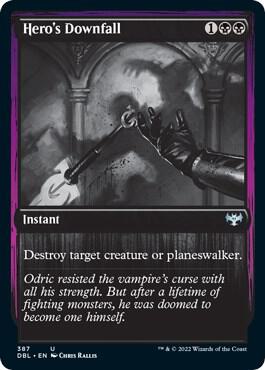 Hero's Downfall 387 card from Innistrad: Double Feature