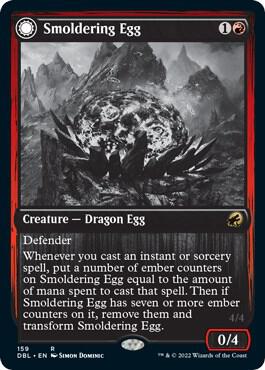 Smoldering Egg 159 card from Innistrad: Double Feature