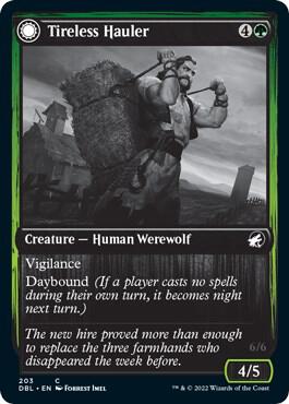 Tireless Hauler 203 card from Innistrad: Double Feature