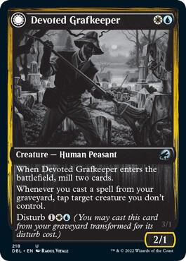 Devoted Grafkeeper 218 card from Innistrad: Double Feature