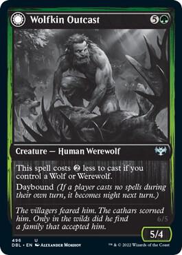 Wolfkin Outcast 496 card from Innistrad: Double Feature