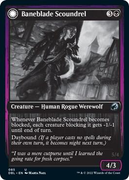 Baneblade Scoundrel 85 card from Innistrad: Double Feature