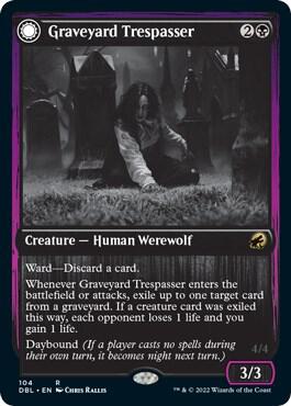 Graveyard Trespasser 104 card from Innistrad: Double Feature