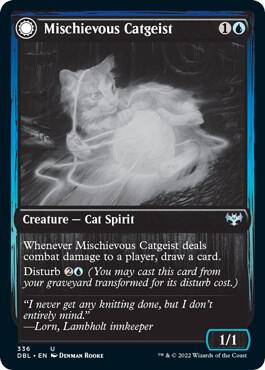 Mischievous Catgeist 336 card from Innistrad: Double Feature