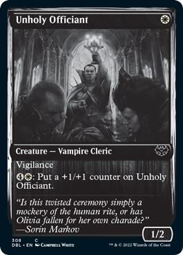 Unholy Officiant 308 card from Innistrad: Double Feature