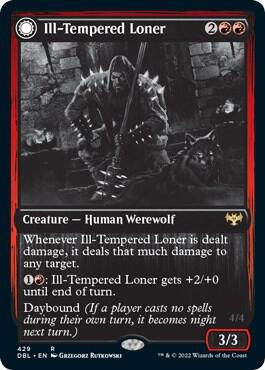 Ill-Tempered Loner 429 card from Innistrad: Double Feature