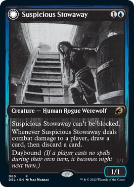 Suspicious Stowaway 80 card from Innistrad: Double Feature