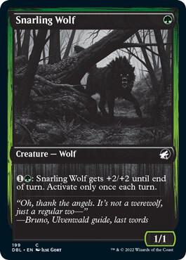 Snarling Wolf 199 card from Innistrad: Double Feature