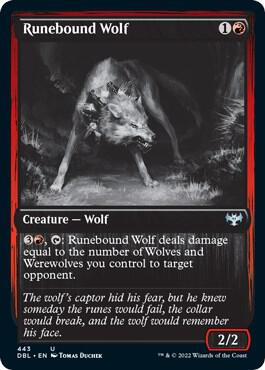 Runebound Wolf 443 card from Innistrad: Double Feature