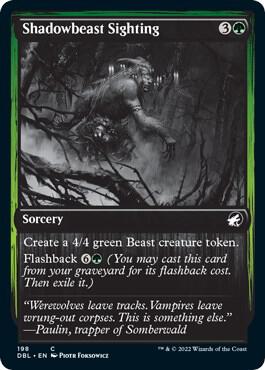 Shadowbeast Sighting 198 card from Innistrad: Double Feature