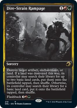 Dire-Strain Rampage 219 card from Innistrad: Double Feature