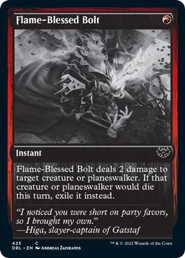 Flame-Blessed Bolt 425 card from Innistrad: Double Feature