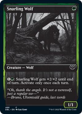 Snarling Wolf 486 card from Innistrad: Double Feature