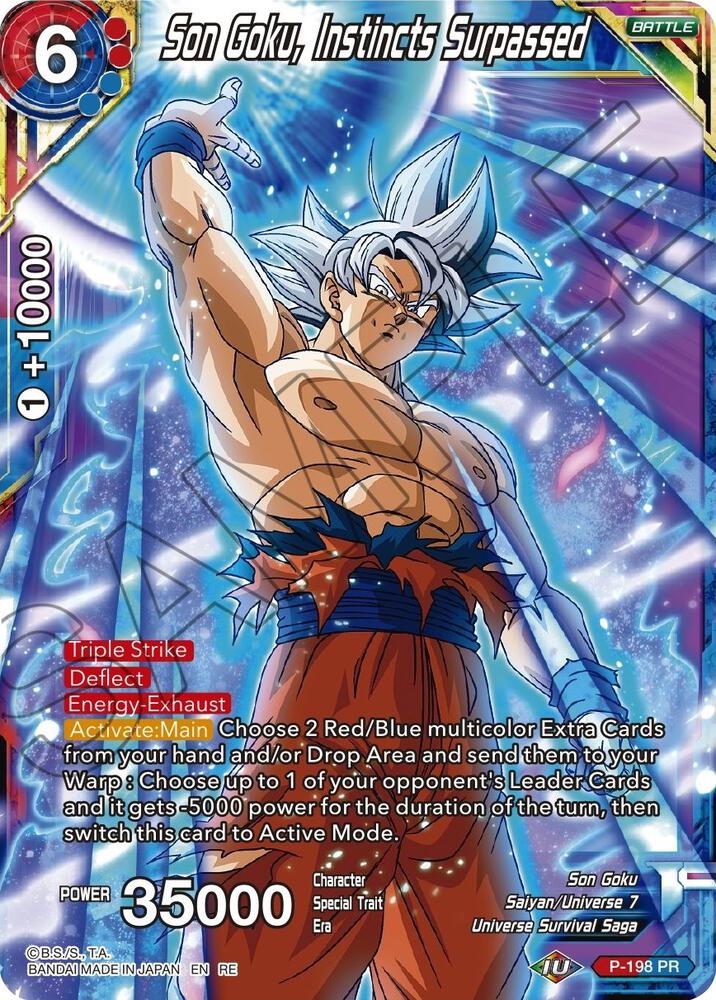 Son Goku, Instincts Surpassed P-198 card from Mythic Booster