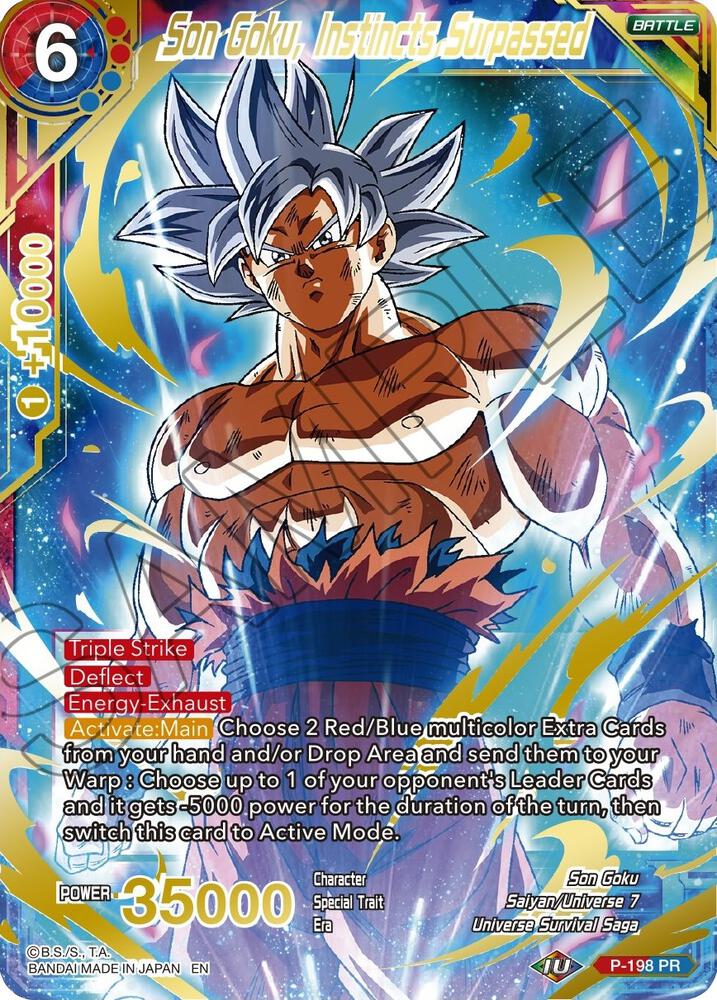 Son Goku, Instincts Surpassed (Gold Stamped) P-198 card from Mythic Booster