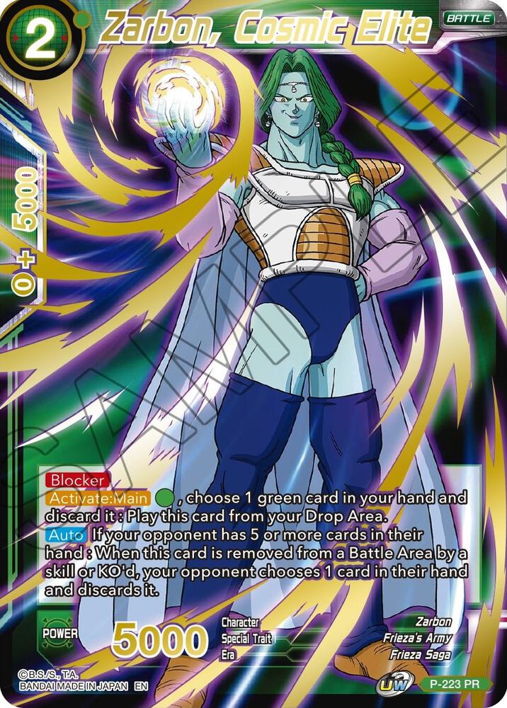 Zarbon, Cosmic Elite (Gold Stamped) P-223 card from Mythic Booster