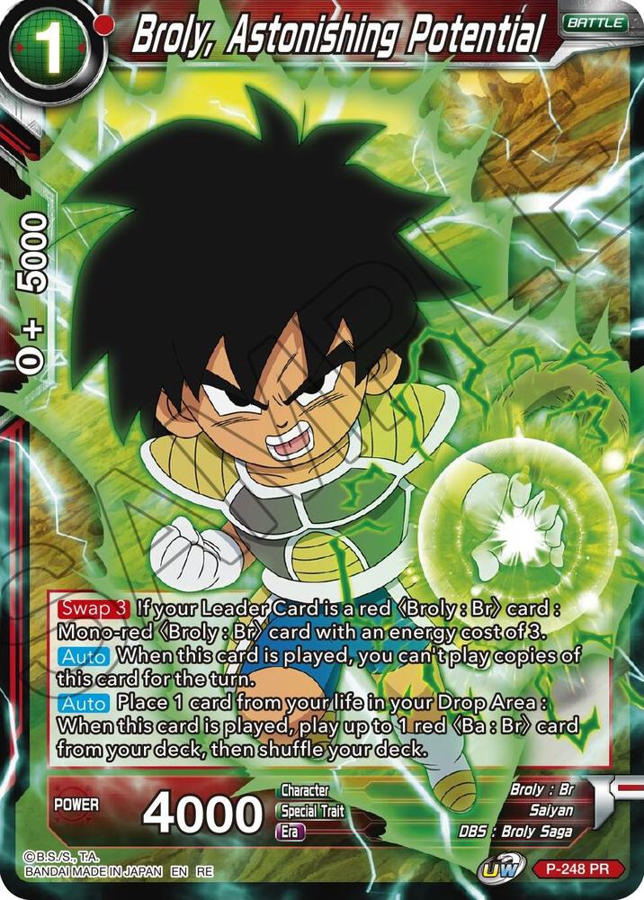 Broly, Astonishing Potential P-248 card from Mythic Booster